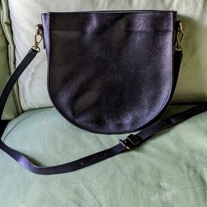 Madewell Black Leather Crossbody Bag with Detachable Strap
